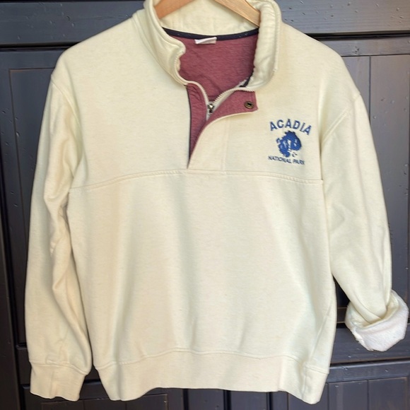 Cream light yellow quarter zip sweatshirt size small - Picture 1 of 5